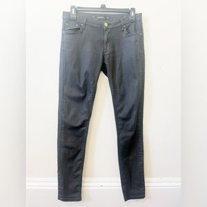 Zara Woman Black 100% Cotton Shiny Skinny Pant